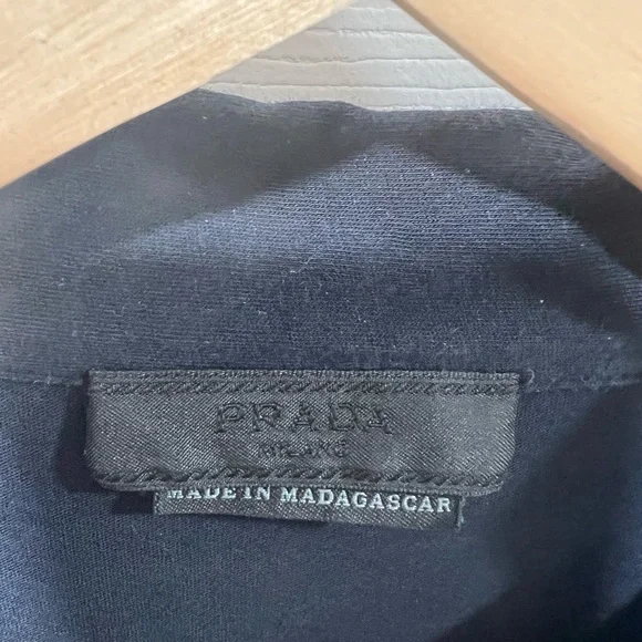 Men’s Prada Button Up Shirt Top Polo Navy Blue - Picture 3 of 5